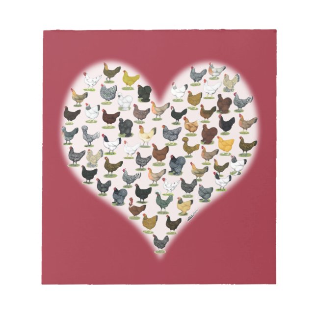 Hühnerherz Notizblock (Vorderseite)