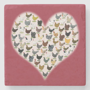 Hühnerherz Steinuntersetzer