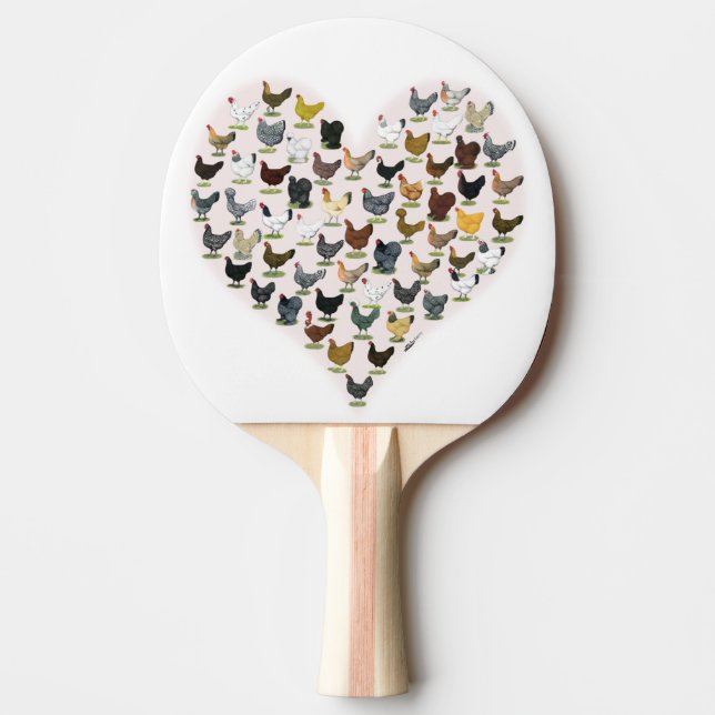 Hühnerherz Tischtennis Schläger (Vorderseite)