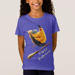 Hühnerhexe auf Broomstick T-Shirt