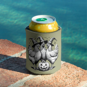 Hühnerhexen Lustiges Halloween Vintage Hexe Dosenkühler