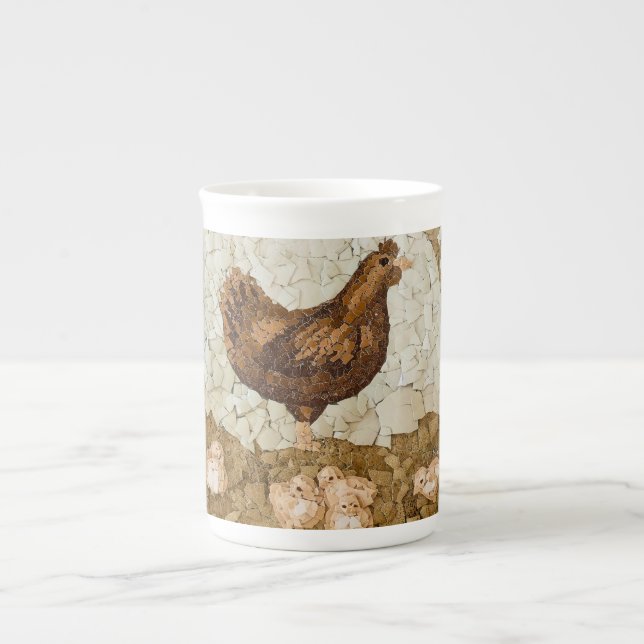 Hühnerhof Bone China Tasse (Vorderseite)