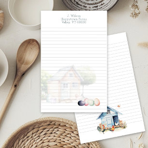 Hühnerhof-Eier-Verkäufer-Linien-Papierwaren Briefpapier