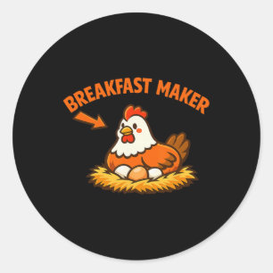 Hühnerhof Huhn Frühstück Humor Ei Legehenne Design Runder Aufkleber