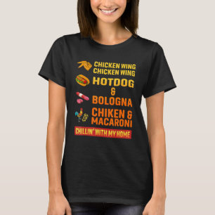Hühnerhühner Wing Hot Dog und Bologna T-Shirt