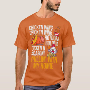 Hühnerhühner Wing Hot Dog und Bologna T-Shirt