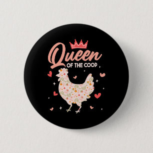 Hühnerkönigin Hühnerstall Henne Hühnerliebhaberin Button