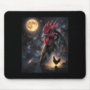 Hühnerkunst Himmelsmond Galaxie Geflügelfarm Nat Mousepad