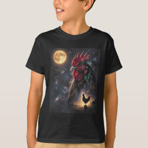 Hühnerkunst Himmelsmond Galaxie Geflügelfarm Nat T-Shirt