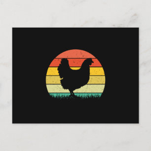 Hühnerkunst Huhn Retro Vintage Postkarte