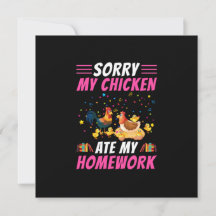 Hühnerkunst Mein Huhn hat meine Hausaufgaben gefre