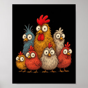 Hühnerkunst Verrückte Hühnergeschenke für Männer F Poster