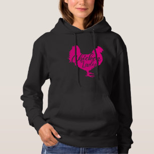Hühnerlady für Frauen rosa Hoodie