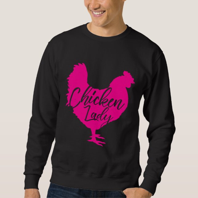 Hühnerlady für Frauen rosa Sweatshirt (Vorderseite)