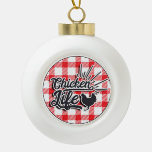 Hühnerleben Keramik Kugel-Ornament