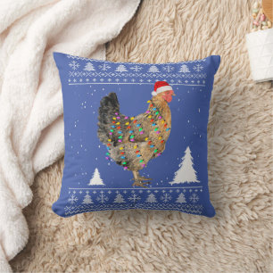Hühnerleuchten mit Weihnachtsmannmütze Weihnachten Kissen