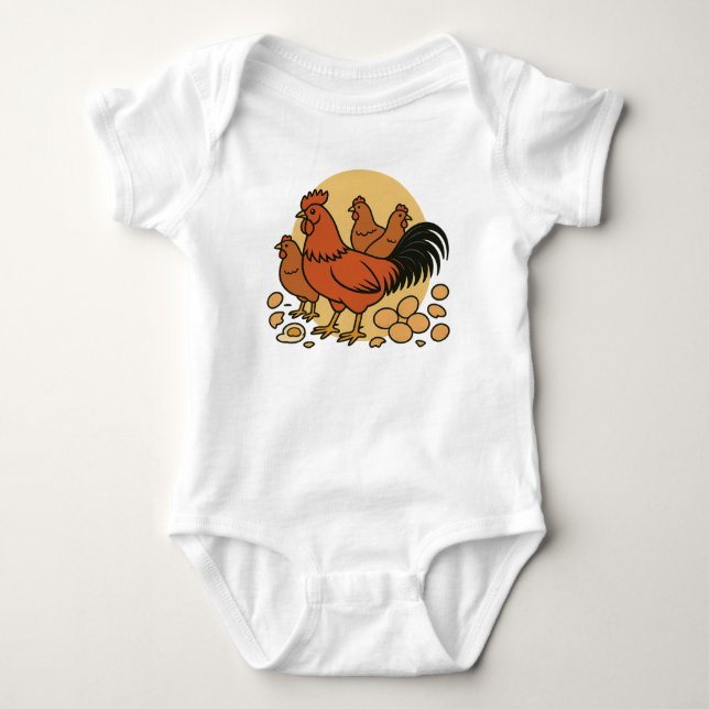 Hühnerliebhaber-Bodysuit  Baby Strampler (Vorderseite)
