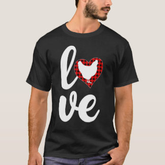 Hühnerliebhaber Buffalo Kariert Liebe Huhn Valenti T-Shirt