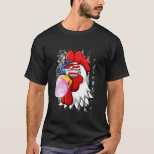 Hühnerliebhaber Farmer USA-Flagge 4. Juli Patrioti T-Shirt