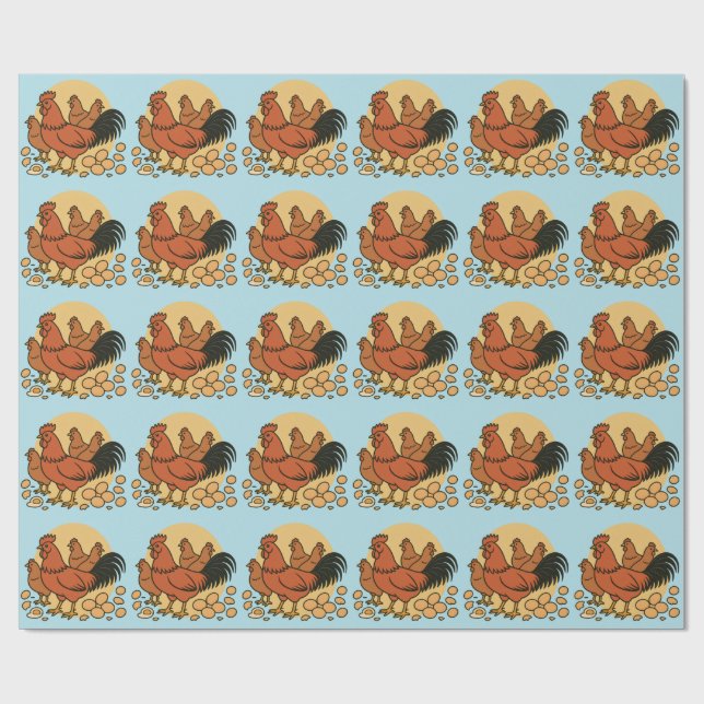 Hühnerliebhaber-Geschenkpapier Geschenkpapier (Flach)