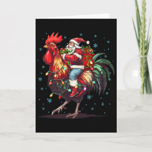 Hühnerliebhaber Xmas Lustiger Santa Reitet Huhn Ch Karte