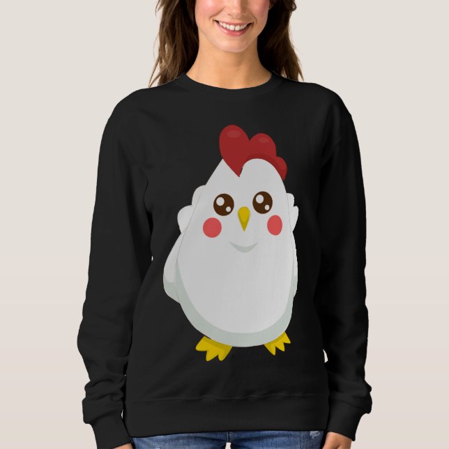 Hühnermuster Sweatshirt (Vorderseite)