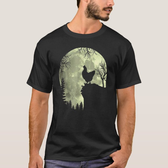 Hühnernacht Kostümwald Hügel Weiß T-Shirt (Vorderseite)