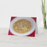 Hühnernoodle-Suppe erhält gute Grußkarte