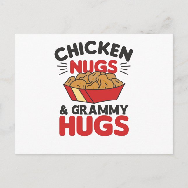 Hühnernugs und Grammatikhühner Funny Food Nuggets Postkarte (Vorderseite)