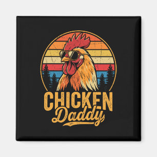 Hühnerpapa Lustiger Hahn Retro-Geflügelfarm Vater Magnet