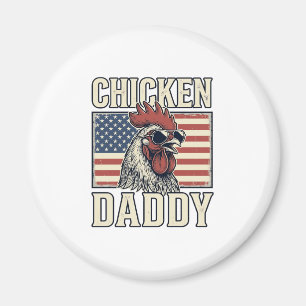 Hühnerpapa Vintage Hahn Patriotisch Magnet