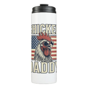Hühnerpapa Vintage Hahn Patriotisch Thermosbecher