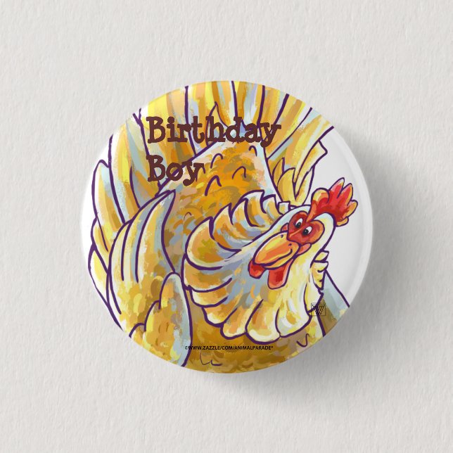 Hühnerparty-Center Button (Vorderseite)