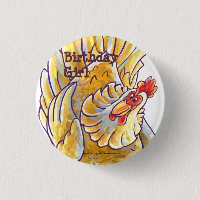 Hühnerparty-Center Button (Vorderseite)