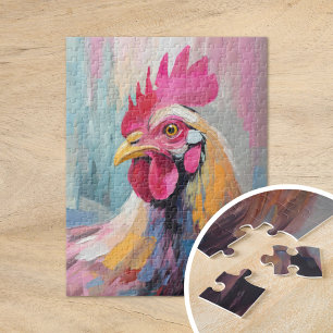 Hühnerportrait Moderne Abstrakte Kunst Puzzle