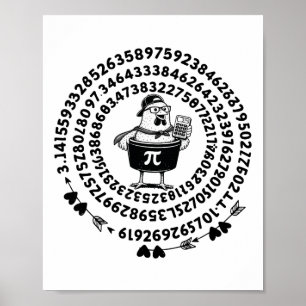 Hühnerpot-Halterechner Mathelehrer Pi-Tag Poster