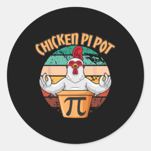 Hühnerpot Pi Apparel Pi Tag Vintag Retro Math Runder Aufkleber