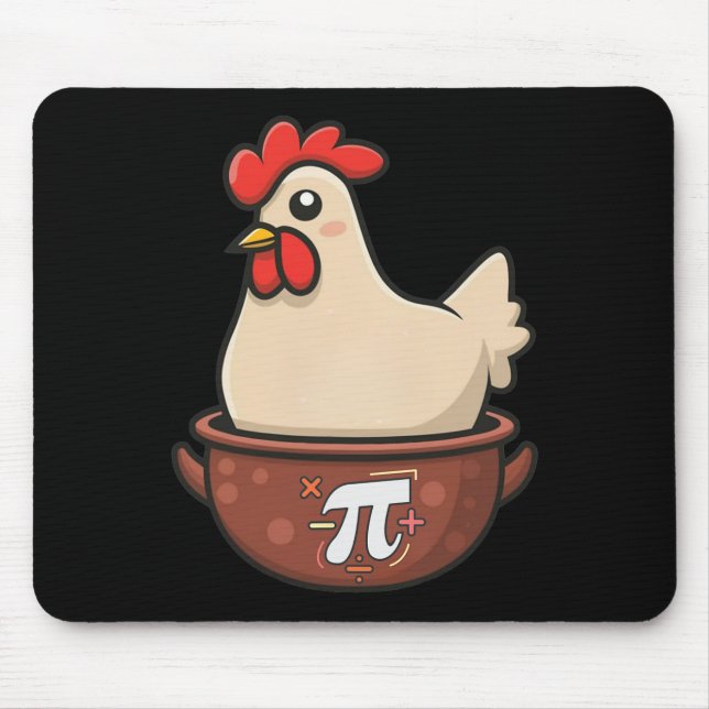 Hühnerpot Pi Funny Pie Day Cartoon Hühnerpot P Mousepad (Vorne)