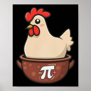 Hühnerpot Pi Funny Pie Day Cartoon Hühnerpot P Poster
