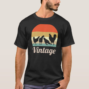 Hühnerrooster Geflügel Zuchtbetrieb Bauer Vintag T-Shirt