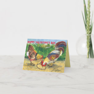 Hühnerrooster Valentine Liebe Romantischer Spaß Karte
