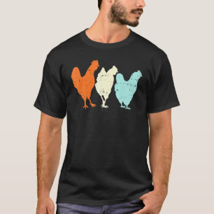 Hühnersilhouette Retro Landleben Tier Fa T-Shirt