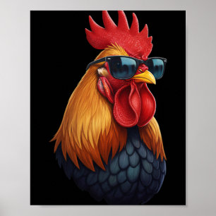 Hühnerstall Chef Hahn Mit Sonnenbrille  Poster