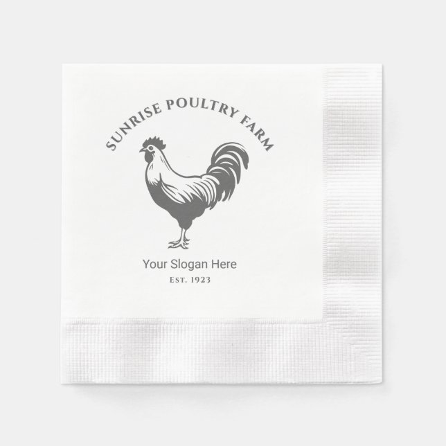Hühnerstall-Haus-Papier-Tischserviette Serviette (Vorderseite)