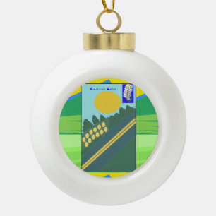 Hühnerstall-Schneeflocken-Ornament mit Rahmen Keramik Kugel-Ornament
