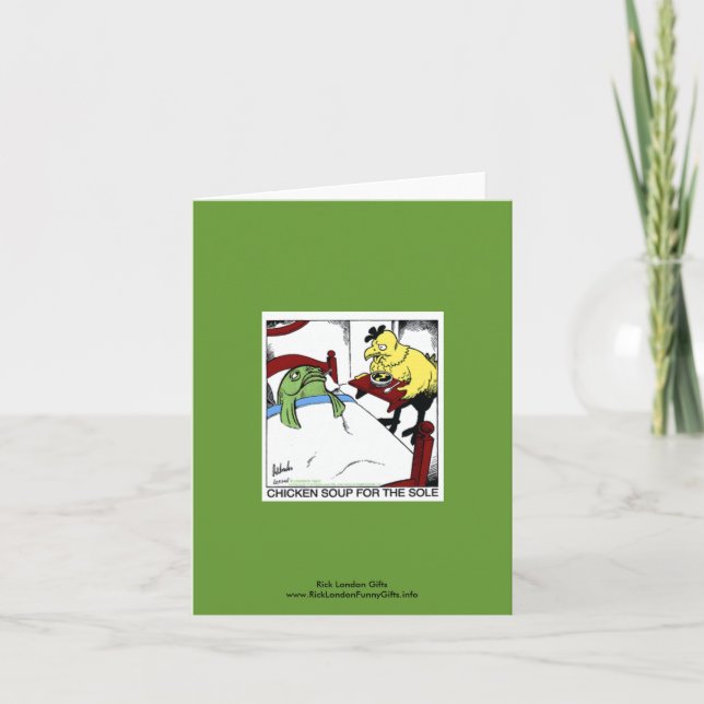 Hühnersuppe 4 Einziger Cartoon Notecard Karte (Vorderseite)