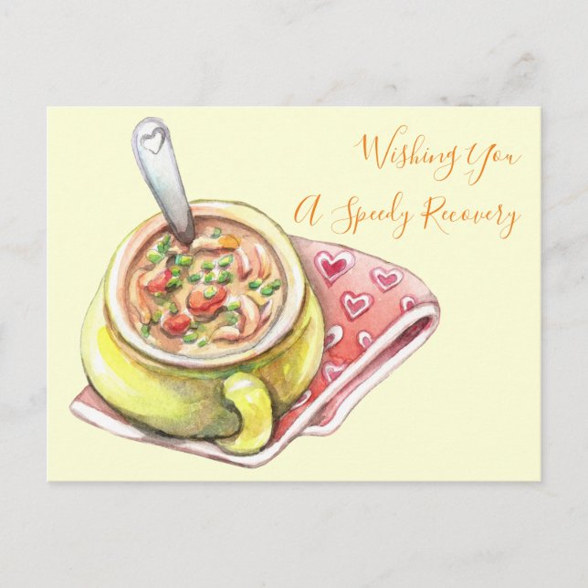 Hühnersuppe mit Nudeln Postkarte (Vorderseite)