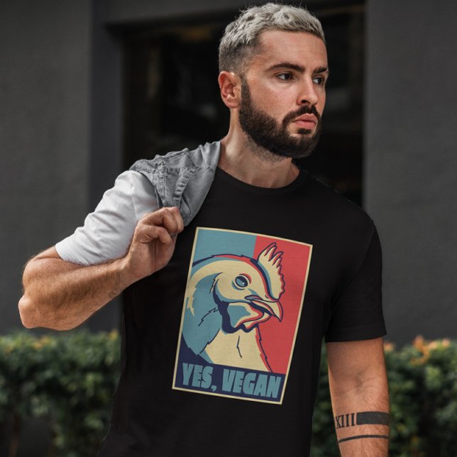 Hühnertierposter Vegan T-Shirt (Von Creator hochgeladen)