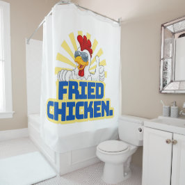 Hühnertypografie Duschvorhang