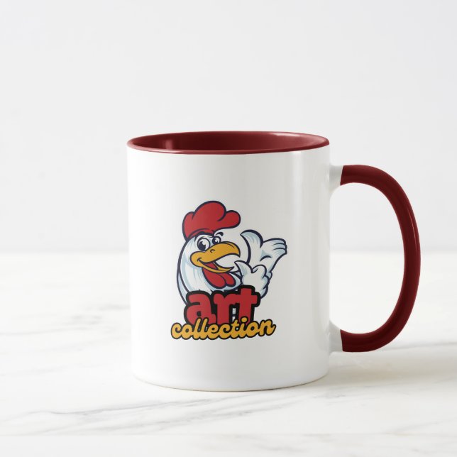 Hühnertypografie Tasse (Rechts)
